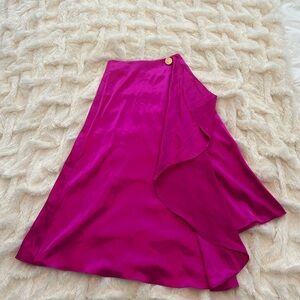 Topshop Magenta Satin Skirt | Statement Pink | Date Night | Feminine Chic | 0
